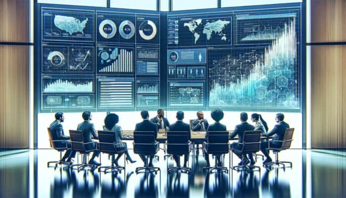 A digital conference room where experts discuss membership site hosting strategies, focusing on performance and engagement.